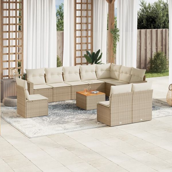 vidaXL Garden Sofa Set Beige and Brown