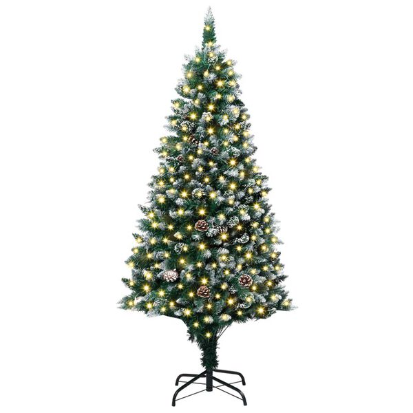 vidaXL Artificial Christmas Tree Green 70.9" PVC and Steel and Plastic