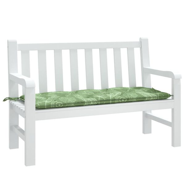 vidaXL Garden Bench Cushion Leaf Pattern 100% polyester 47.2 x 19.7 in