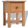 vidaXL Nightstand Brown Solid oak, MDF Small Nightstand Rectangular