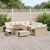 vidaXL Garden Sofa Set Height-Adjustable 13 pcs Beige poly rattan