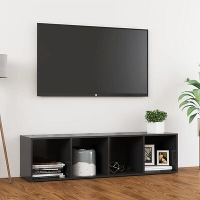 vidaXL TV Stand Gray 56.1"x13.8"x14.4" Engineered Wood