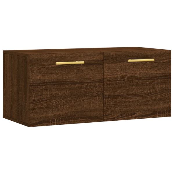vidaXL Wall Cabinet Brown Oak Engineered Wood Large Wall Cabinet
