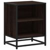 vidaXL Bedside Cabinet Brown Oak Engineered Wood, Metal Medium