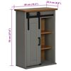 vidaXL Hanging Cabinet Grey Solid pine wood, metal 19.3x8.9x27.6 in