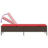 vidaXL Patio Sun Lounger Set Brown, Red
