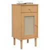 vidaXL Bedside Cabinet Brown Solid Pine Wood Medium Bedside Cabinet