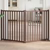 vidaXL Dog Gate Set of 2 Brown Oak Solid Fir Wood Medium Foldable
