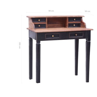 vidaXL Writing Desk with Drawers 35.4"x19.7"x39.8" Solid Reclaimed Wood