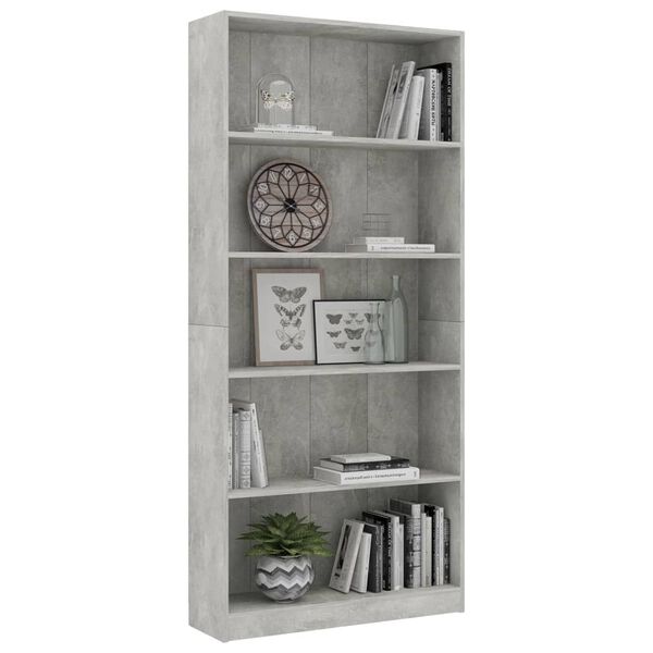 vidaXL Book Cabinet Concrete Grey Engineered Wood Medium Book Cabinet