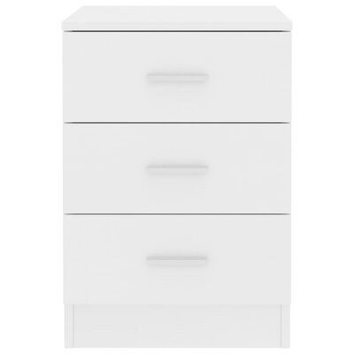 vidaXL Bedside Cabinet White 15" x 13.8" x 22" Engineered Wood