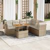 vidaXL Garden Sofa Set Beige and cream white