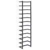 vidaXL Towel Rack Black Steel Medium Towel Rack Rectangular