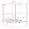 vidaXL Bed Frame Pink Metal, Plywood Double Classic/Traditional