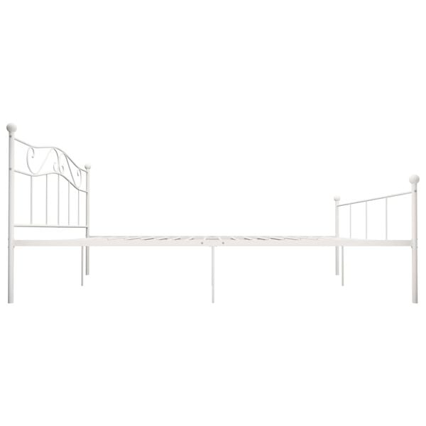 vidaXL Bed Frame White Metal Super King Durable Bed Frame