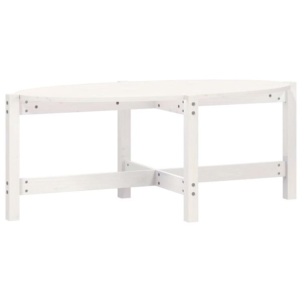 vidaXL Coffee Table White Solid pine wood Medium Durable Coffee Table