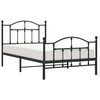 vidaXL Bed Frame Black Powder-coated steel Twin Bed Frame Rectangular