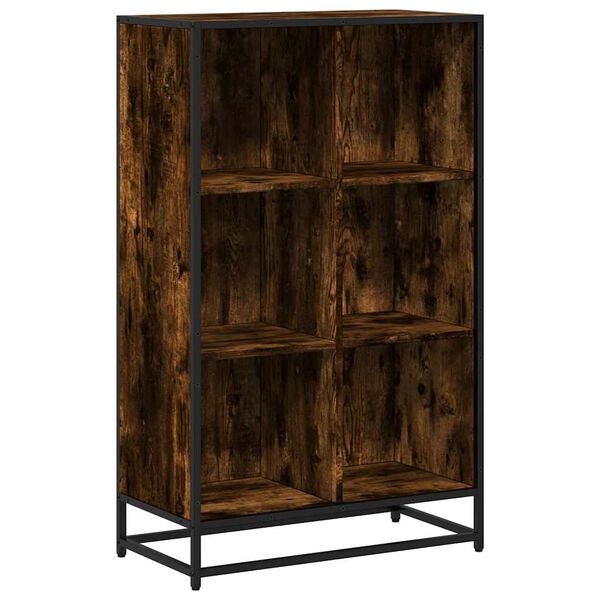 vidaXL Book Cabinet Smoked Oak Engineered wood Medium Book Cabinet