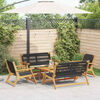 vidaXL Garden Chairs with Table 5 pcs Black Solid Acacia wood