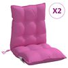 vidaXL Lowback Chair Cushion Set of 2 Pink Oxford fabric (100% polyester)