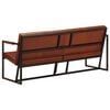 vidaXL Sofa Brown Goat Leather, Powder-Coated Steel 3-seater Industrial