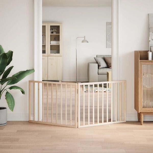 vidaXL Dog Gate Set of 2 Poplar Wood 63 in Foldable Dog Gate