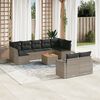 vidaXL Garden Sofa Set Grey PE Rattan Large Modular Garden Sofa Set