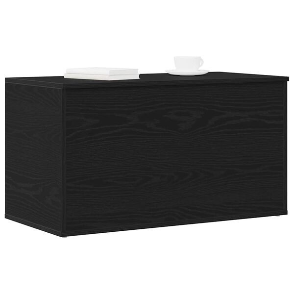 vidaXL Storage Box Black Oak 33.07 x 16.54 x 18.11 in Engineered Wood
