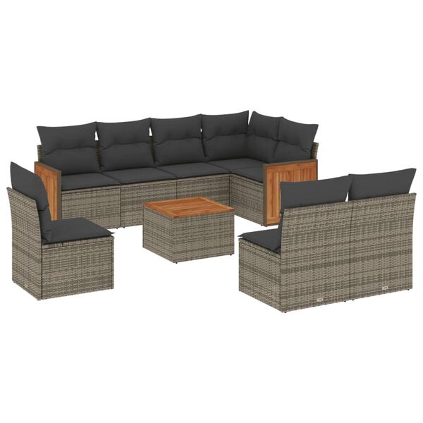 vidaXL Garden Sofa Set Grey, Dark Grey