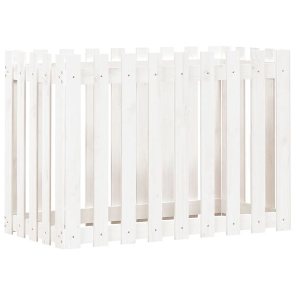 vidaXL Garden Raised Bed White Solid Pine Wood 39.4x19.7x27.6 in