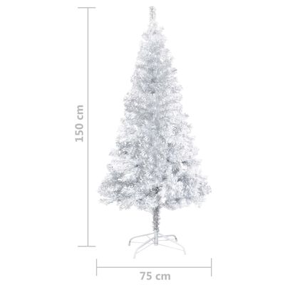 vidaXL Artificial Christmas Tree with Stand Silver 59.1" PET