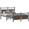 vidaXL Bed Frame Smoked Oak Engineered Wood and Steel Small Double