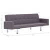 vidaXL Sofa Bed with Armrest Taupe Fabric