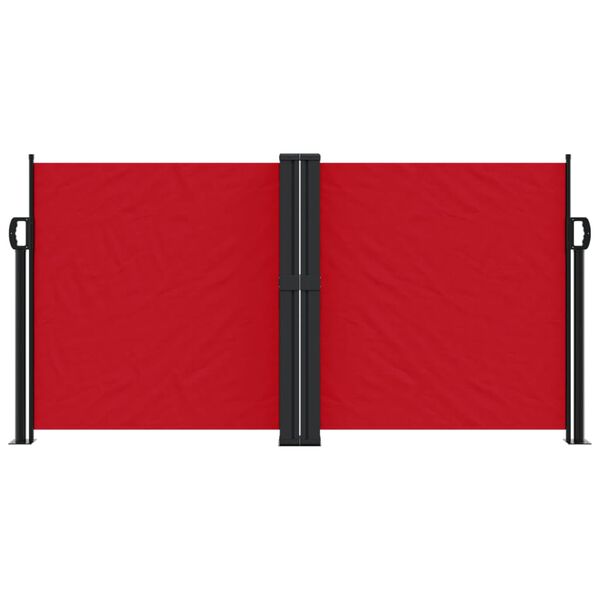 vidaXL Retractable Side Awning Red Polyester with PU coating, Steel