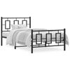vidaXL Metal Bed Frame without Mattress with Footboard Black 39.4"x74.8"