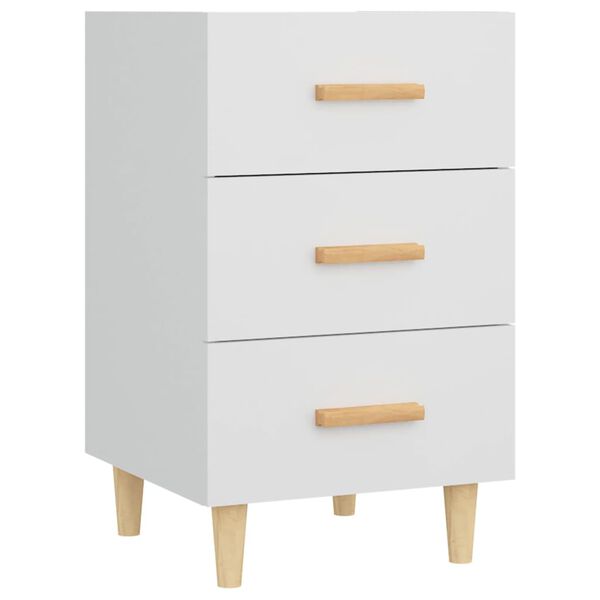 vidaXL Bedside Cabinet White Engineered wood Regular Bedside Cabinet