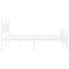 vidaXL Bed Frame White Powder-Coated Steel King Size Bed Frame