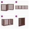 vidaXL Dog Gate Set of 4 Brown Poplar Wood 126 in Length Foldable