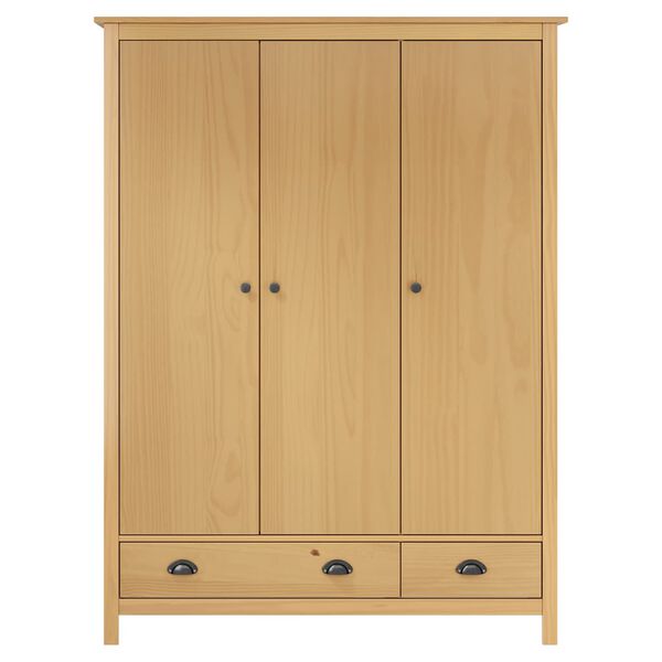vidaXL Wardrobe Honey brown Solid pine wood Medium Wardrobe