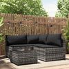 vidaXL Patio Lounge Set Grey Poly Rattan Medium Adjustable Feet