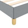 vidaXL Bed Frame Light Gray Polyester, Plywood, Engineered Wood Twin