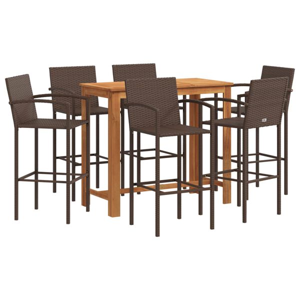 vidaXL Garden Bar Set Brown Solid Acacia Wood Medium Durable