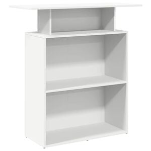 vidaXL Reception Desk White Engineered Wood Medium Reception Desk