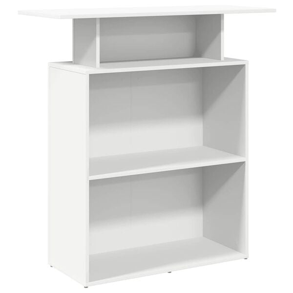 vidaXL Reception Desk White Engineered Wood Medium Reception Desk