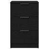 vidaXL Bedside Cabinet with Drawer Black Oak 15.75 x 25.59 x 25.59 in
