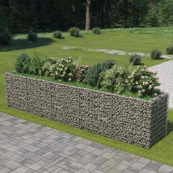 vidaXL Gabion Raised Bed Silver Galvanized steel