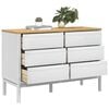 vidaXL Drawer Cabinet White Solid pine wood Medium Chest of Drawers