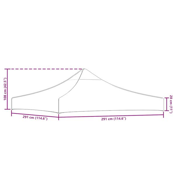 vidaXL Party Tent Roof 9.8'x9.8' Blue