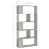 vidaXL Book Cabinet Concrete Grey Engineered wood Medium Book Cabinet
