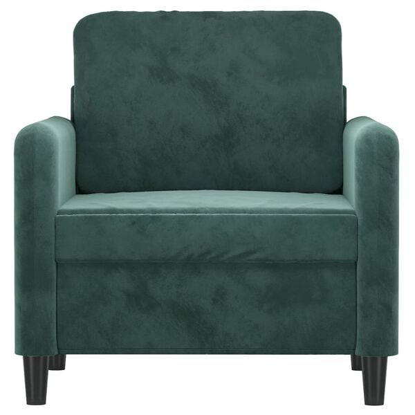 vidaXL Sofa Chair Dark Green Velvet (100% polyester), metal, foam Single